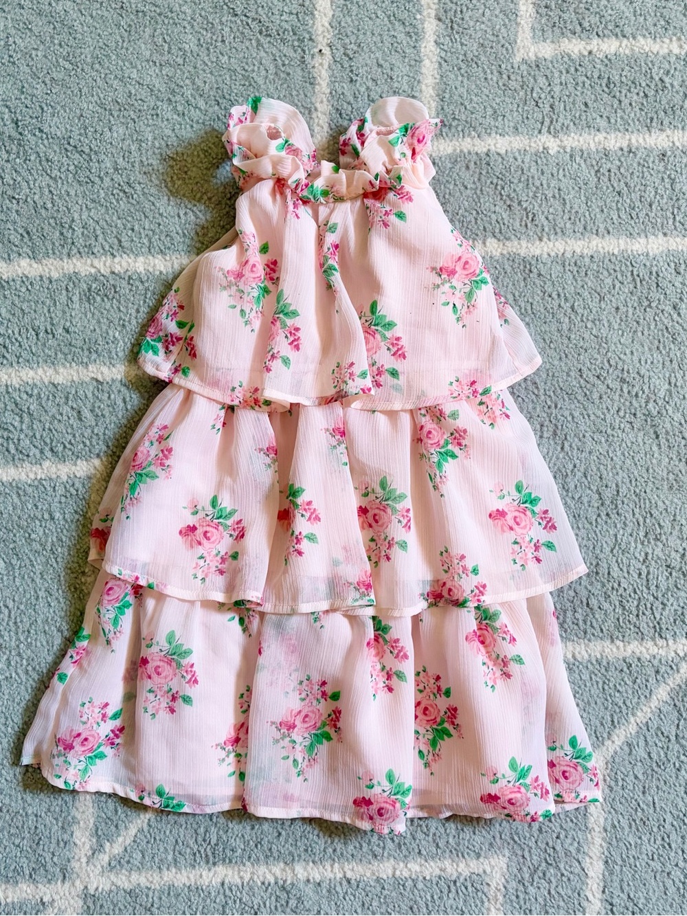 Janie and Jack Floral Tier Ruffle Dress - 4